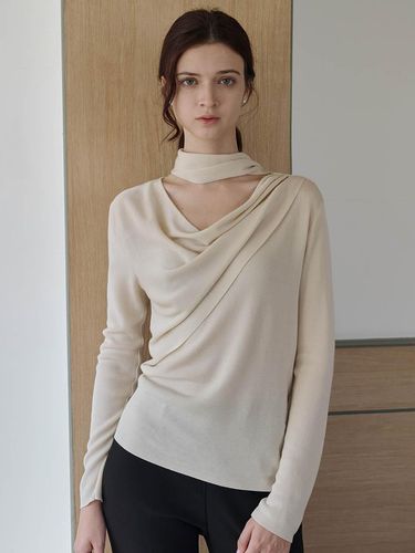 Lautre Claire Beige Tied knit pullover - L’autre de min - Modalova