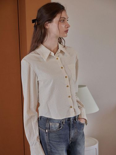 HOPE STRIPE LONG SHIRT_3COLORS_BEIGE - HAINT - Modalova