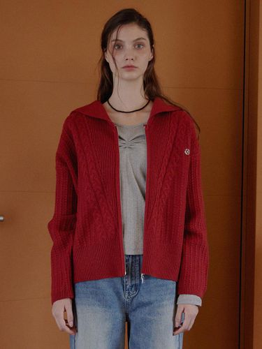 WAY ZIP UP CARDIGAN_2COLORS_RED - HAINT - Modalova