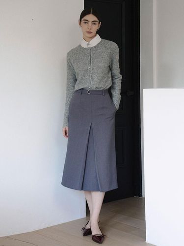 A-line belt skirt gray - GIEMAR - Modalova