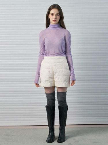 See-through turtleneck Layered T-shirt Purple_K243 - DEKAVV - Modalova