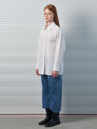 Loose Fit Cotton Shirt White_K243PSC701 - DEKAVV - Modalova