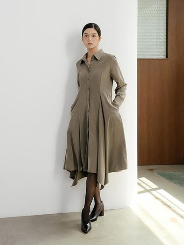 Khaki Shirt Dress - YOUNESS - Modalova