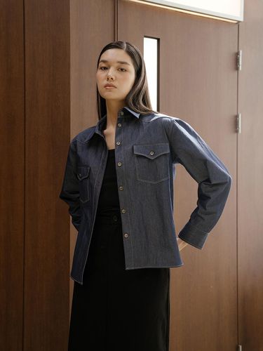 Deep Blue Denim Shirt - YOUNESS - Modalova