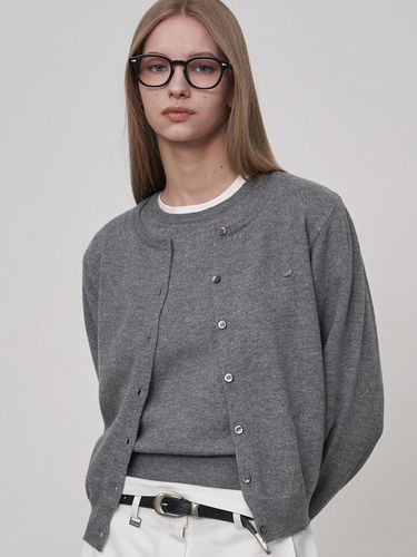 Set] Wool Crew - neck Cardigan + Sweater Dark Gra - fromwhere - Modalova