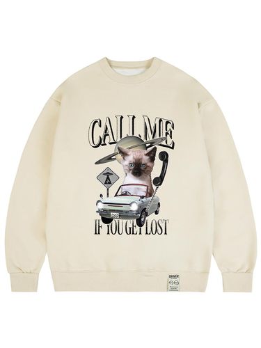 UNISEX] CALL - ME sweatshirt_beige - GRAVER - Modalova