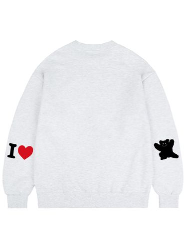 Elbow I LOVE Bear Sweatshirt_Melange White - GRAVER - Modalova