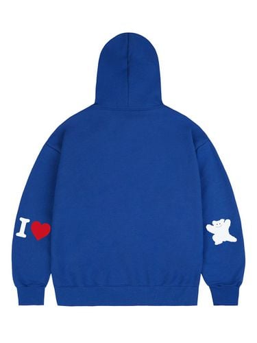 UNISEX] Elbow I LOVE Bear Hoodie_Cobalt Blue - GRAVER - Modalova