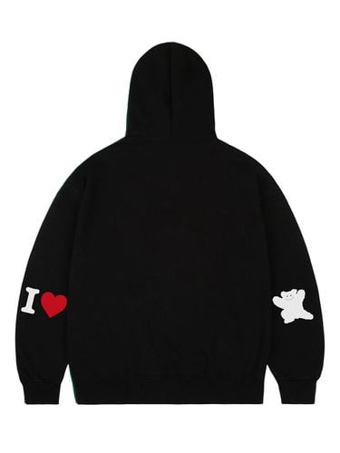 UNISEX] Elbow I LOVE Bear Hoodie_Black - GRAVER - Modalova