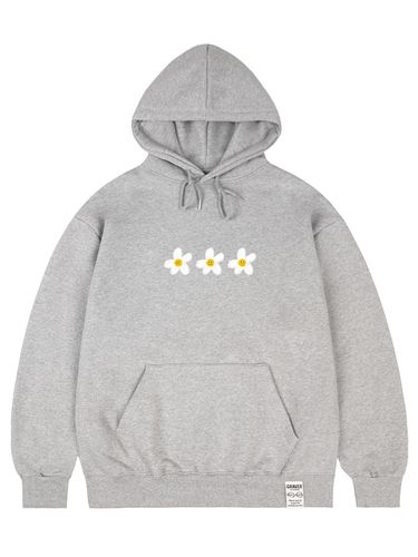 UNISEX] 3 Painting Flower Smile Hoodie_Gray - GRAVER - Modalova