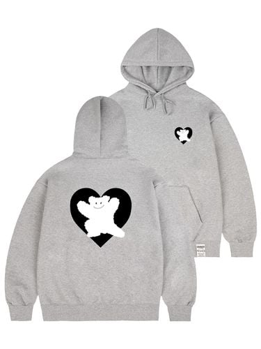 UNISEX] Bear Heart Backprinting Hoodie_Gray - GRAVER - Modalova