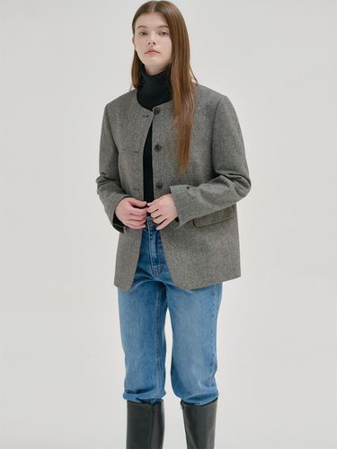 FN collarless wool long jacket [CHA] - NILBY P - Modalova