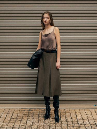 Burn Pleated Long Skirt - RENEJ - Modalova