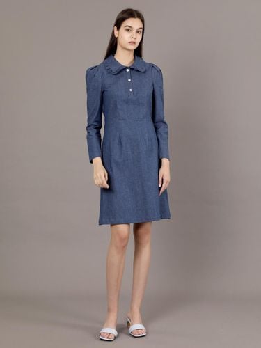 Denim Jewel Button Dress_BLUE denim Jewel button d - Coett - Modalova