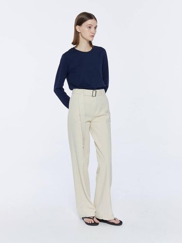 Natural Belt Denim Pants - LESEIZIEME - Modalova