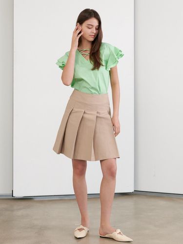 Pleated A line skirt_beige - Coett - Modalova