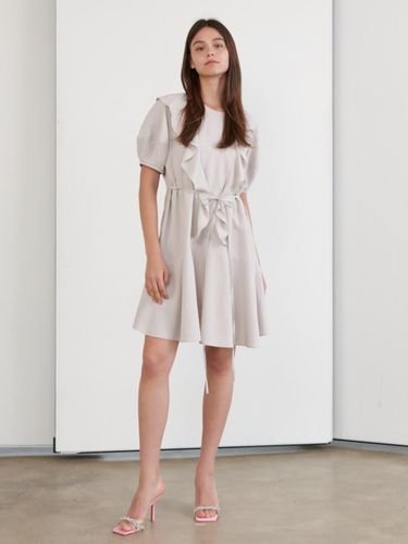 Volume sleeved ruffle dress_light gray - Coett - Modalova