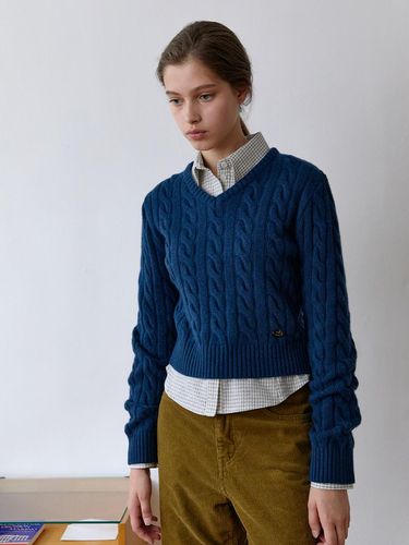 Winona v cable knit - warm blue - BRENDABRENDEN SEOUL - Modalova