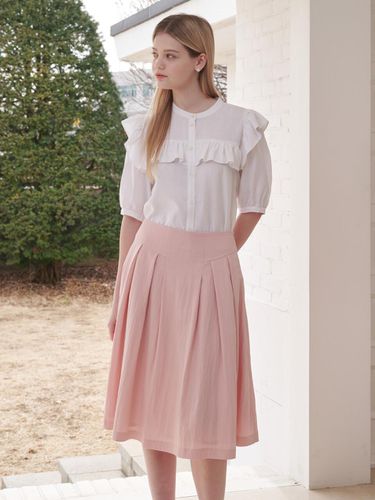 Cotton flared skirt pink - Coett - Modalova