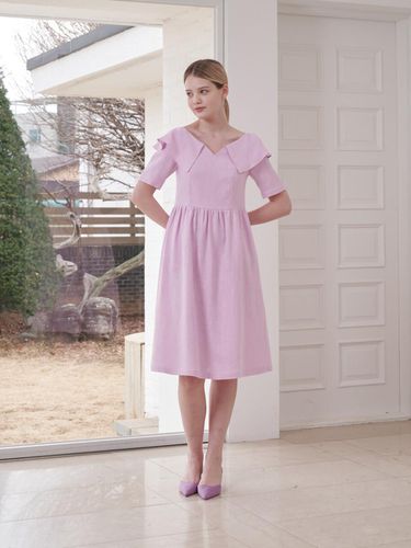 Linen ruffle dress lilac - Coett - Modalova