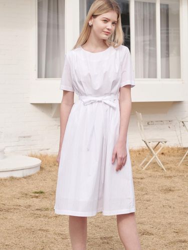 Cotton pleats dress white - Coett - Modalova