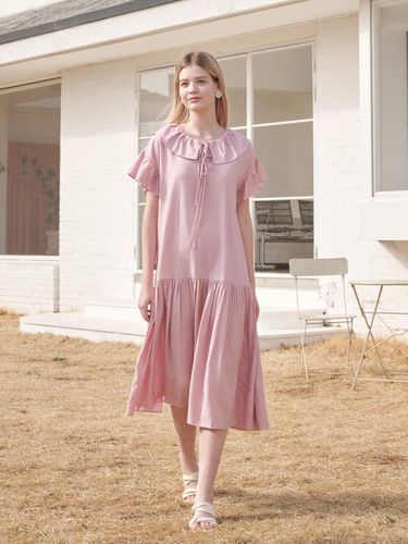 Linen shirring long dress lavender - Coett - Modalova