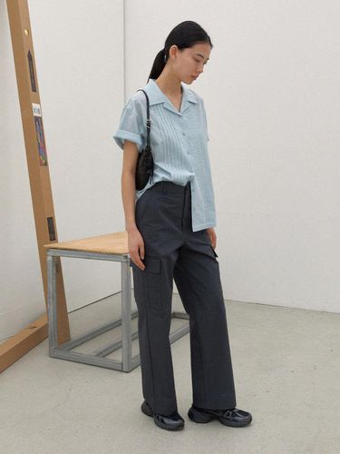 Summer wide cargo pants - charcoal - BRENDABRENDEN SEOUL - Modalova