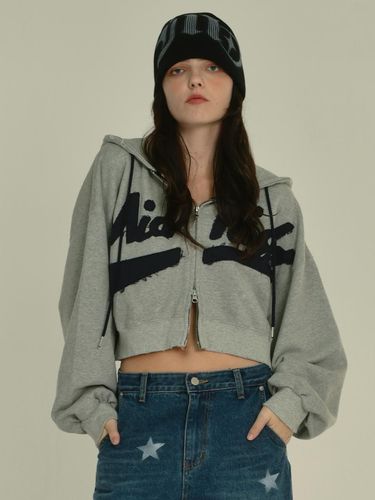 Damage hood zip up (grey) - MIDNIGHT MOVE - Modalova