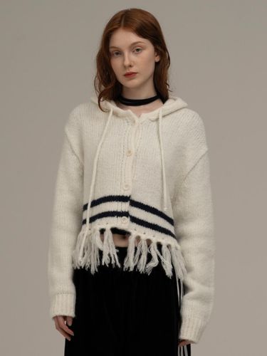 Hood knit cardigan (ivory) - MIDNIGHT MOVE - Modalova