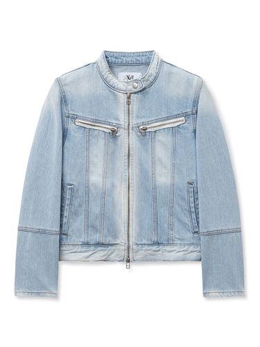 Zip denim jacket (blue) - MIDNIGHT MOVE - Modalova