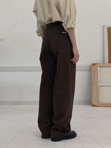 Colour cotton pants - brown - BRENDABRENDEN SEOUL - Modalova