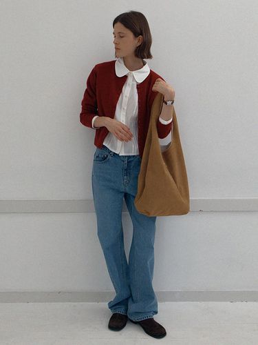 Fine wool round cardigan - red - BRENDABRENDEN SEOUL - Modalova