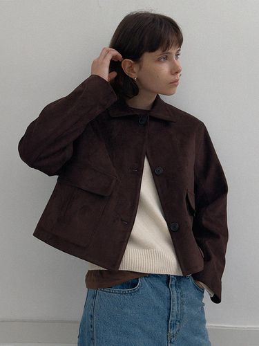 Suede pocket jacket - D. brown - BRENDABRENDEN SEOUL - Modalova