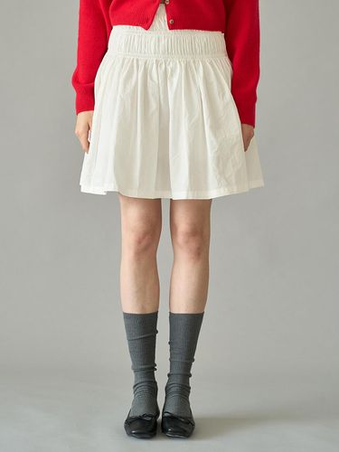 Shirring banding skirt_white - sunmul - Modalova