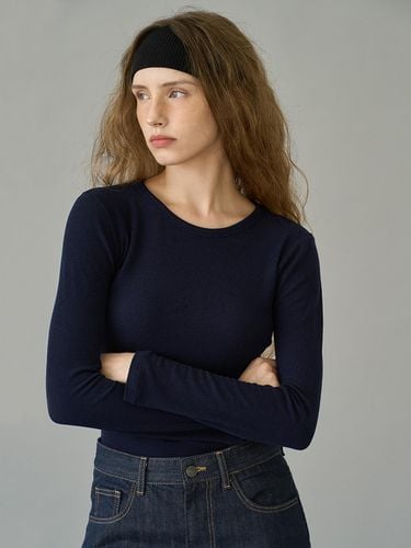 Basic layered t shirts_navy - sunmul - Modalova