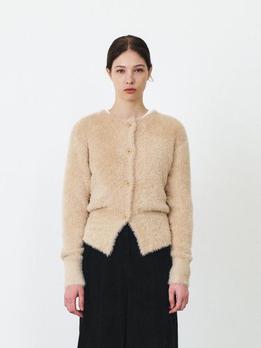 TFF FLUFFY ROUND NECK KNIT KNIT CARDIGAN_3COLORS - MOHAN - Modalova