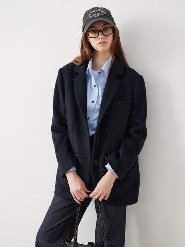 Two Button Wool Blazer Jacket - Navy - LESEIZIEME - Modalova