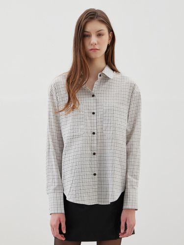 Button Two Pocket Check Shirt - Gray - LESEIZIEME - Modalova