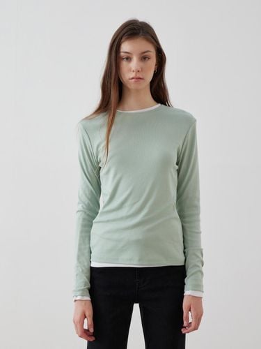 Soft round neck long-sleeved T-shirt - GREEN - LESEIZIEME - Modalova