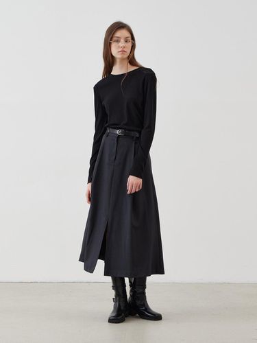 Wool slit long skirt - charge call - LESEIZIEME - Modalova