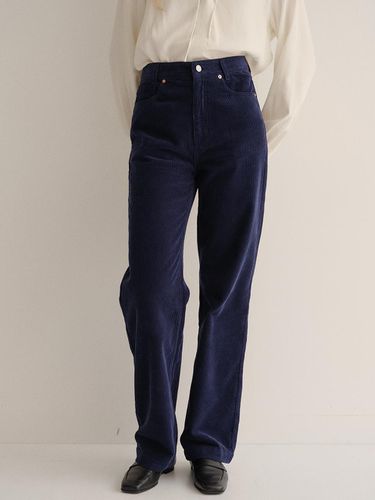 Straight fit corduroy pants (navy) - blank03 - Modalova