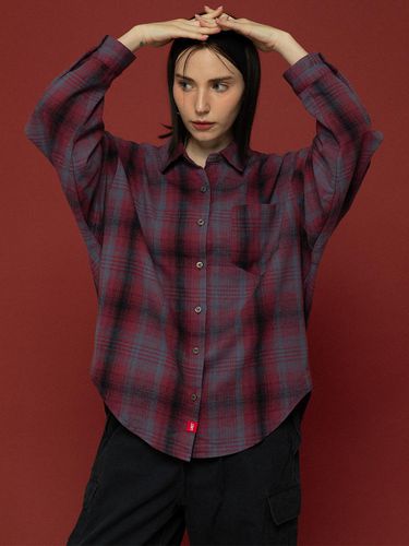 MILD CHECK OVER LONG SHIRTS D / PINK - MORELIKEIT - Modalova