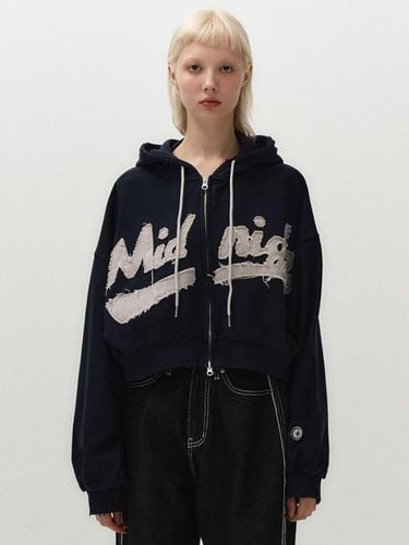 Damage hood zip up (navy) - MIDNIGHT MOVE - Modalova