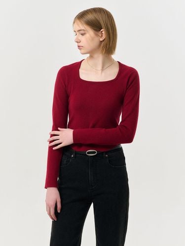 Superfine wool square neck pullover [BURGUNDY] / W - GENERAL IDEA - Modalova