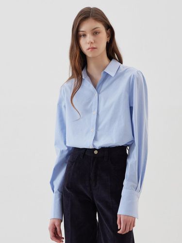 Classic Open Collar Shirt - Sky Blue - LESEIZIEME - Modalova