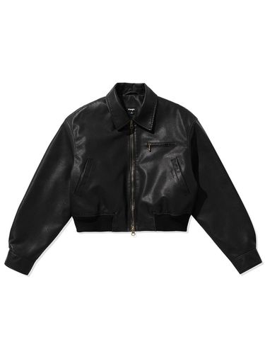 W) Eco - Leather Quilted Cropped Jacket Black - Wrangler - Modalova