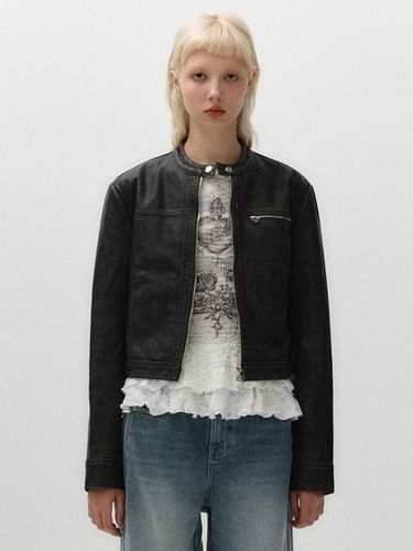 Ws leather jacket (black) - MIDNIGHT MOVE - Modalova