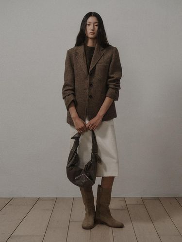 NOISETTE WOOL SINGLE JACKET_CAMEL - SAGEMENT - Modalova