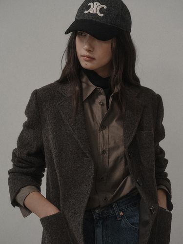 NOISETTE WOOL SINGLE JACKET_DARK BROWN - SAGEMENT - Modalova