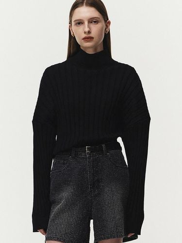 Ribbed mockneck cropped knitwear () - NOIRER for WOMEN - Modalova